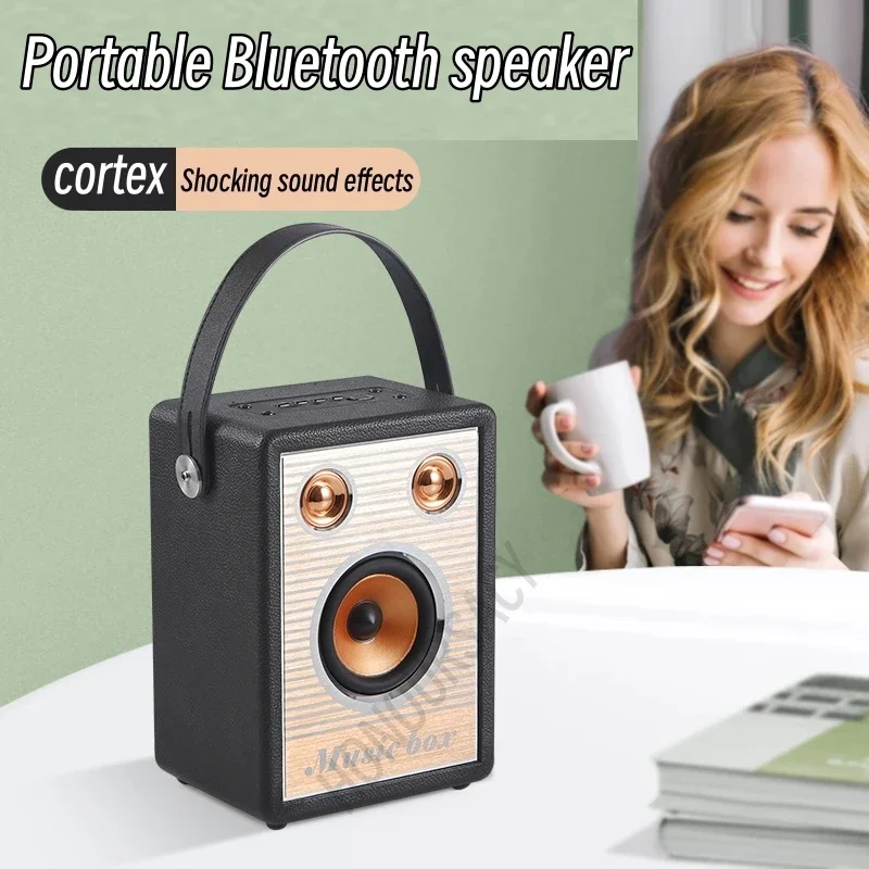 

Vintage Wooden Bluetooth Speaker Wireless Home Subwoofer Remote Sound System Portable Home Theater TF/AUX 1200mAh Caixa De Som