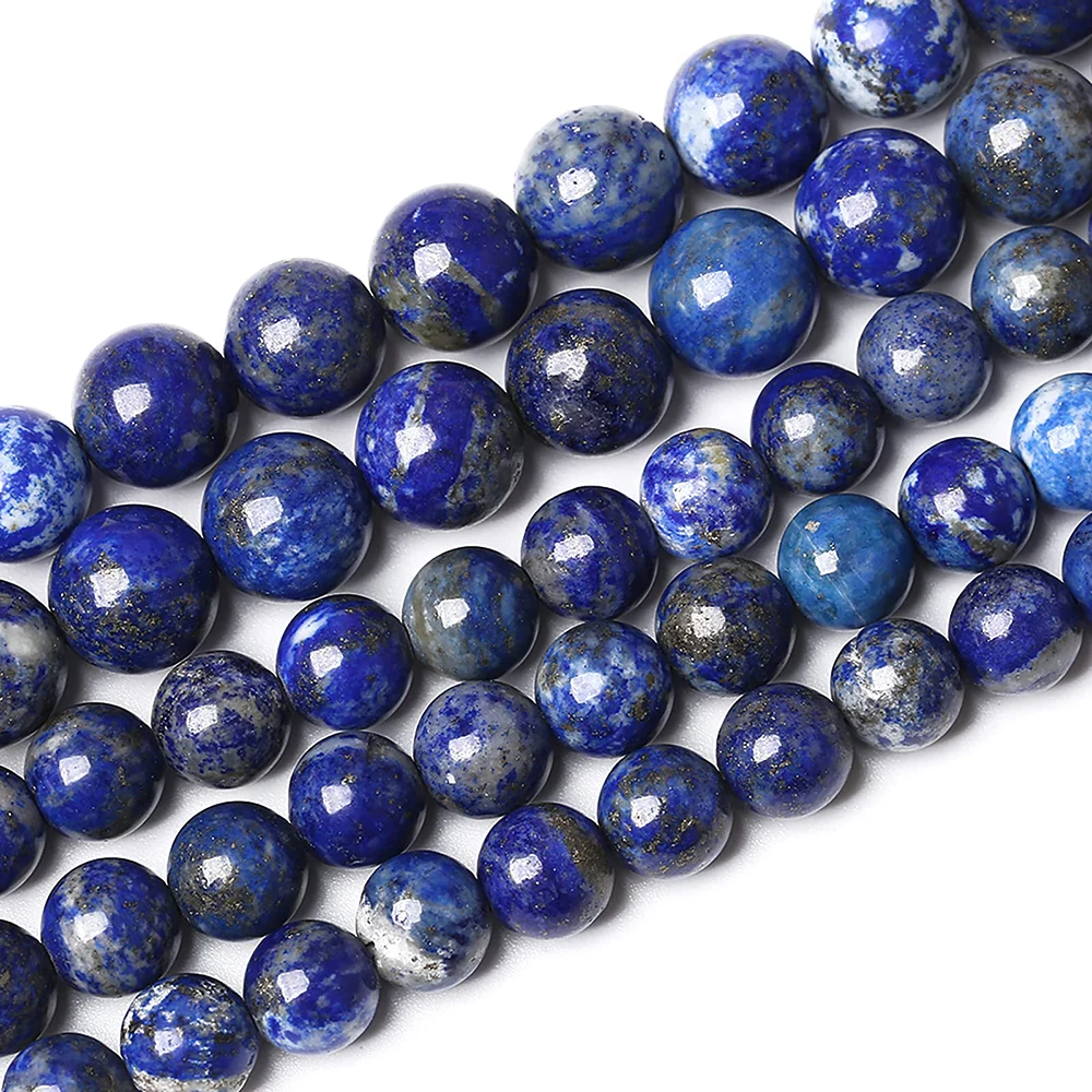 Asingeloo Cuentas De Piedra Natural De Lapislázuli Para Hacer Joyas, Manualidades Hechas A Mano (0.315 Pulgadas, Lapislázuli Azul