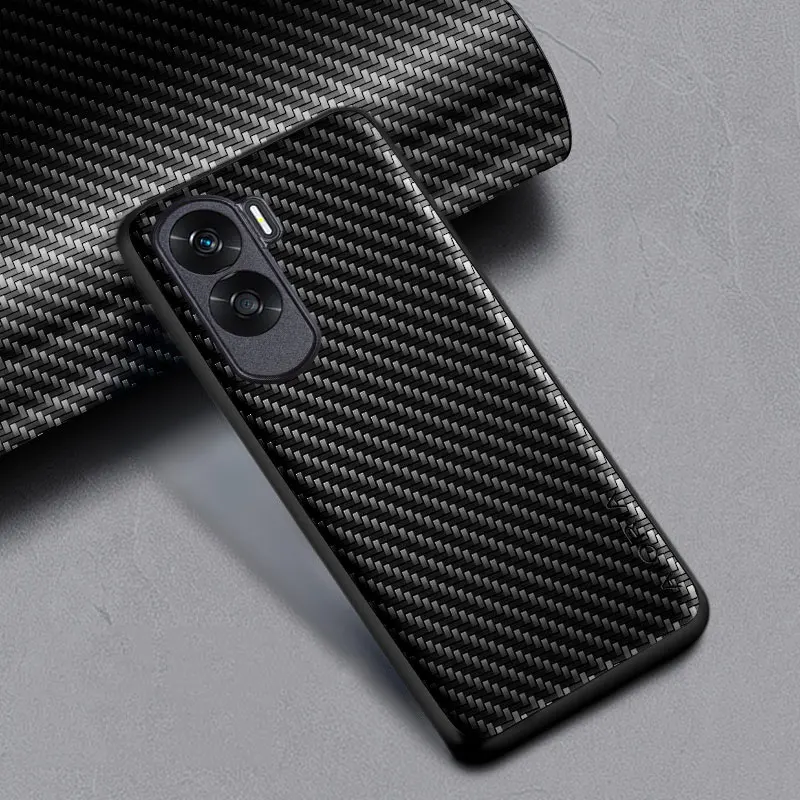 Sleek Carbon Fibre Shockproof Non-Slip Full Body Protective Phone Case