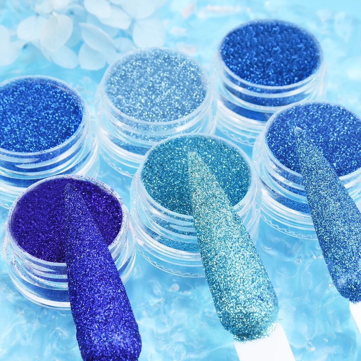 

6Pcs/Set Shiny Fine Nail Glitter Decoration Chrome Pigment Manicure Accessories for Women's Nail Salon Supplies Wholesale #13