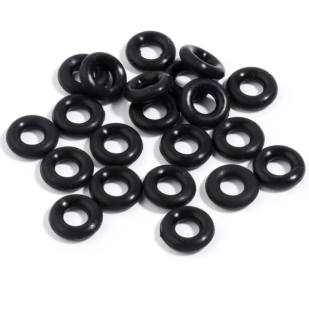 100 Stück 6 x 2 mm Gummistopfen O-Ringe Endverschluss Spacer Perlen Dichtung Ortung Silikon für DIY Armband Halskette Bastelzubehör – Detail 4
