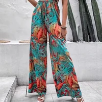Summer 2024 New Fashion Tube Top Casual Jumpsuit for Women Chic Casual Lace Up Print Women Jumpsuit Holiday Lady Clothes - Image 3