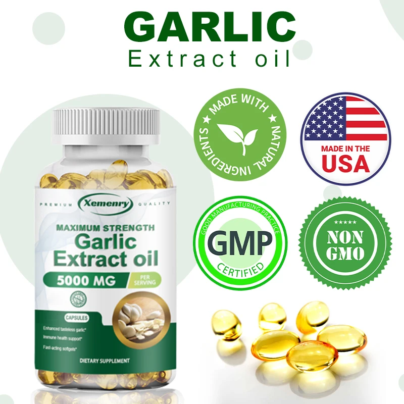 black seed oil capsules Garlic Oil Capsules for Immune and Cardiovascular Cholesterol Health Enhances Immunity
