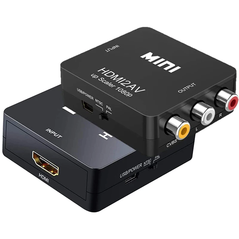 HDMI to RCA Converter AV/CVSB L/R Video Box HDMI2AV 1080P HDMI to AV Adapter For PC Laptop CRT TV Set Top Box Support NTSC PAL hdmi to av adapter,audio video converter adapter