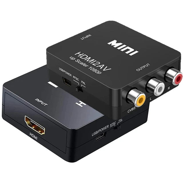 Convertisseur HDMI vers RCA AV/CVSB L/R, boîtier vidéo HDMI2AV 1080P,  adaptateur HDMI vers AV