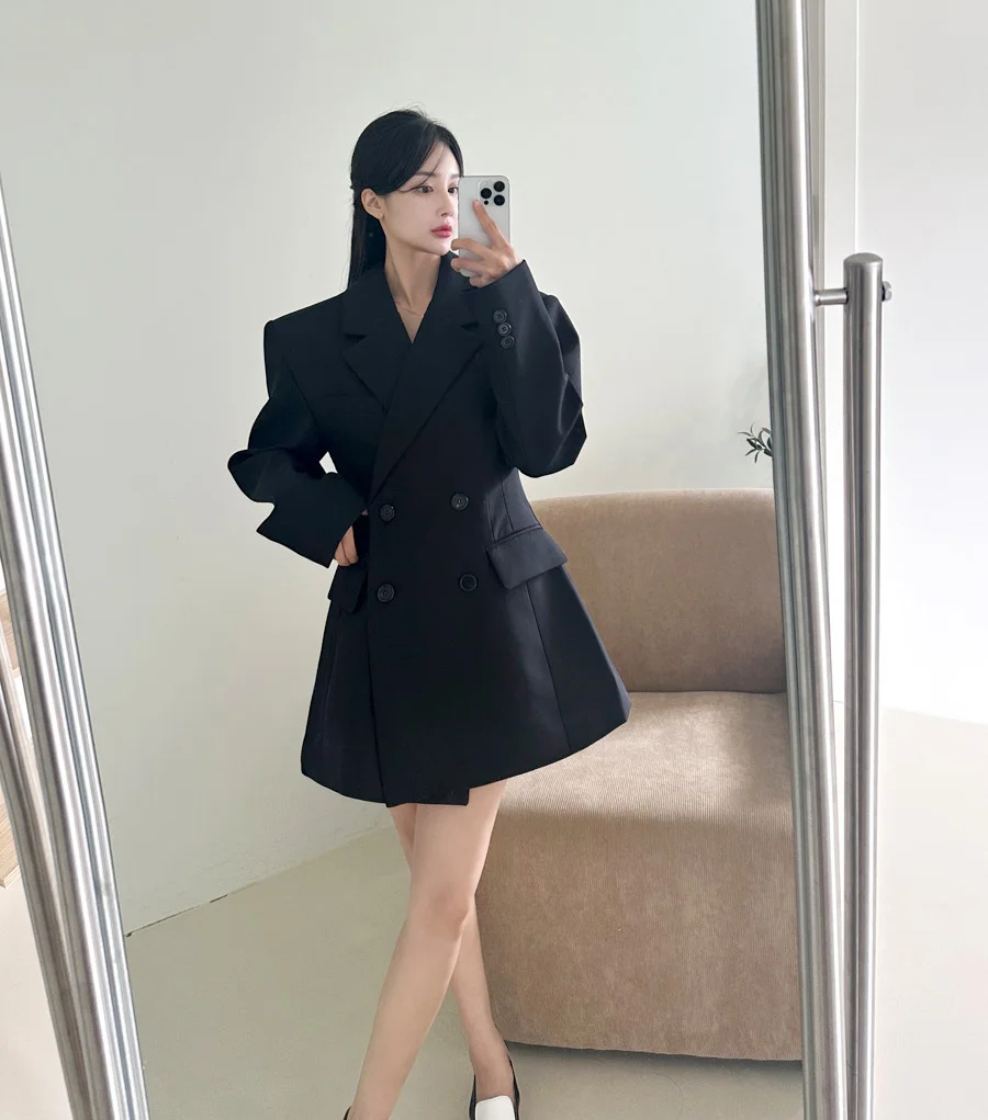 Autumn New Elegant Blazer Coats for Women Long Sleeve Office Lady Korean Fashion Casual Loose Street Trends Solid Blazers Jacket