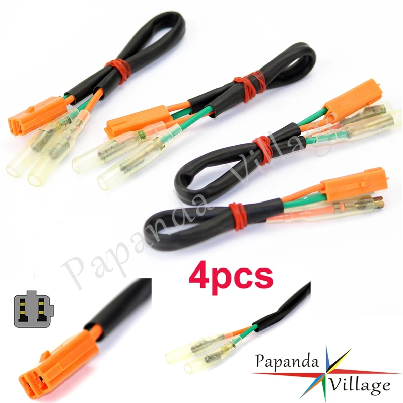 

4PCS Motorcycle Turn Signal Adapter Plug Wire Connector For CBR250R 600F4 F4i 900RR 929RR 954RR RVT1000R RC51 VTR1000F VT750