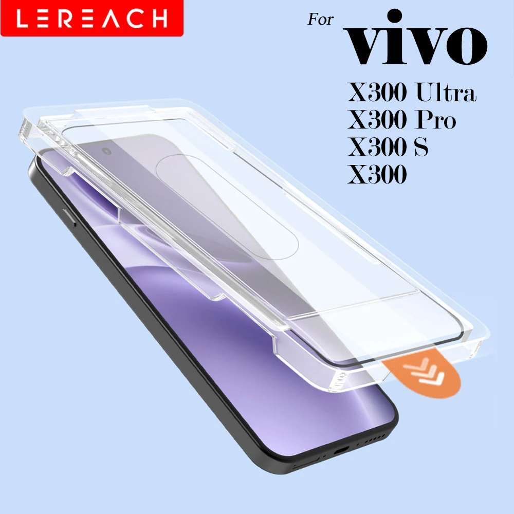 Lereach Tempered Glass Screen Protector with Dust-Free Positioning and Auto-Align HD Clarity