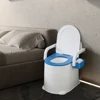 Bedside Commode Portable Squat Toilet Heavy Duty Bedside Toilet Non Slip Portable Commode Toilet with Armrest for Seniors 4