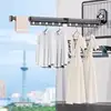 Suction Wall Mount Folding Clothes Drying Rack No Punching Folding Clothes Hanger Retractable Suction Cup Clothes Drying Rack 3