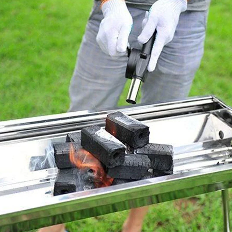 Barbecue Blower Small Manual Blower Combustion Aid Hand Cranked Hair Dryer Outdoor Barbecue Hair Dryer Utensils barbecue blower