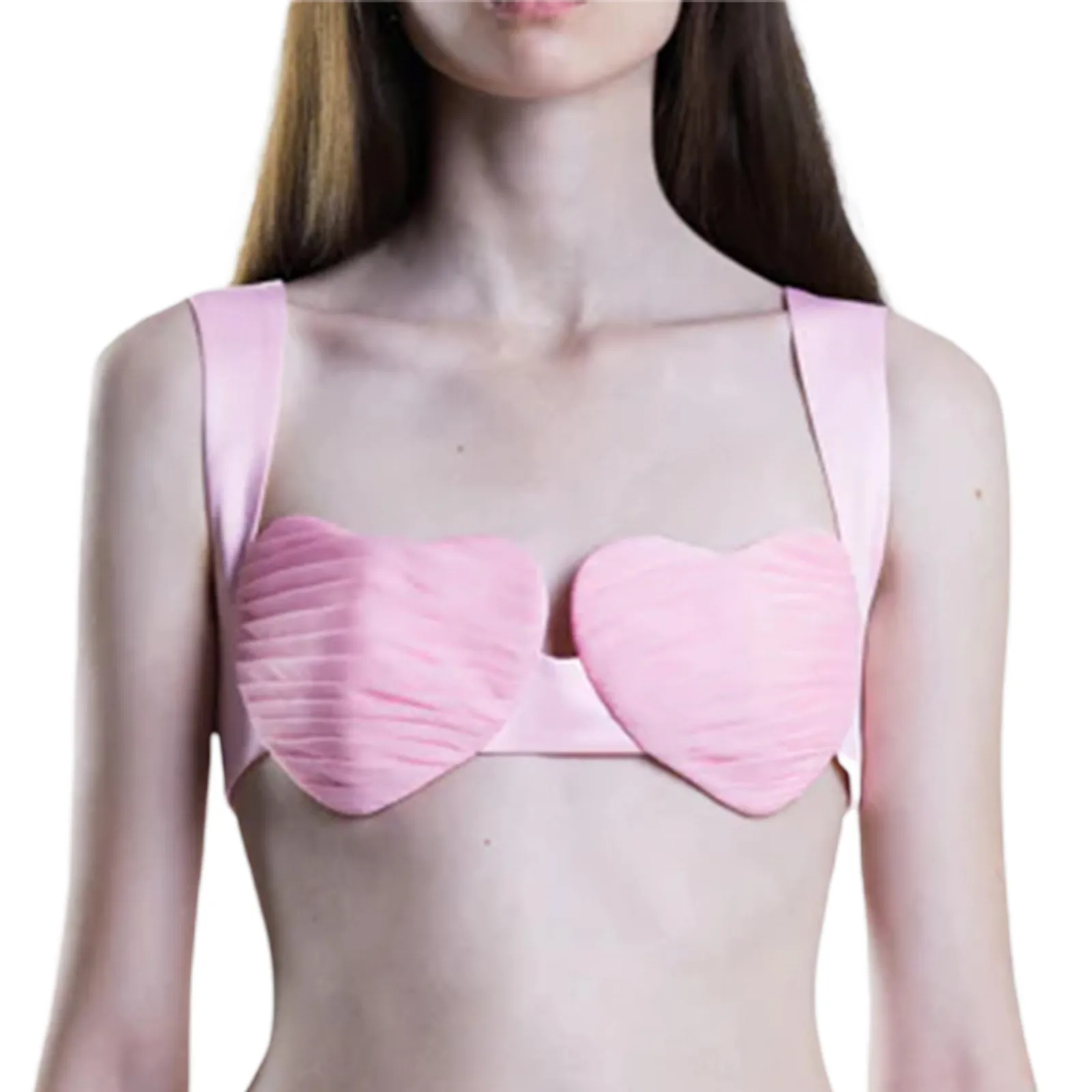 

Women's Sexy Solid Color Love Heart-shaped Design Push Up Lingerie Bra One-piece Shaping And Back Beauty Thin Mold Cup Underwear