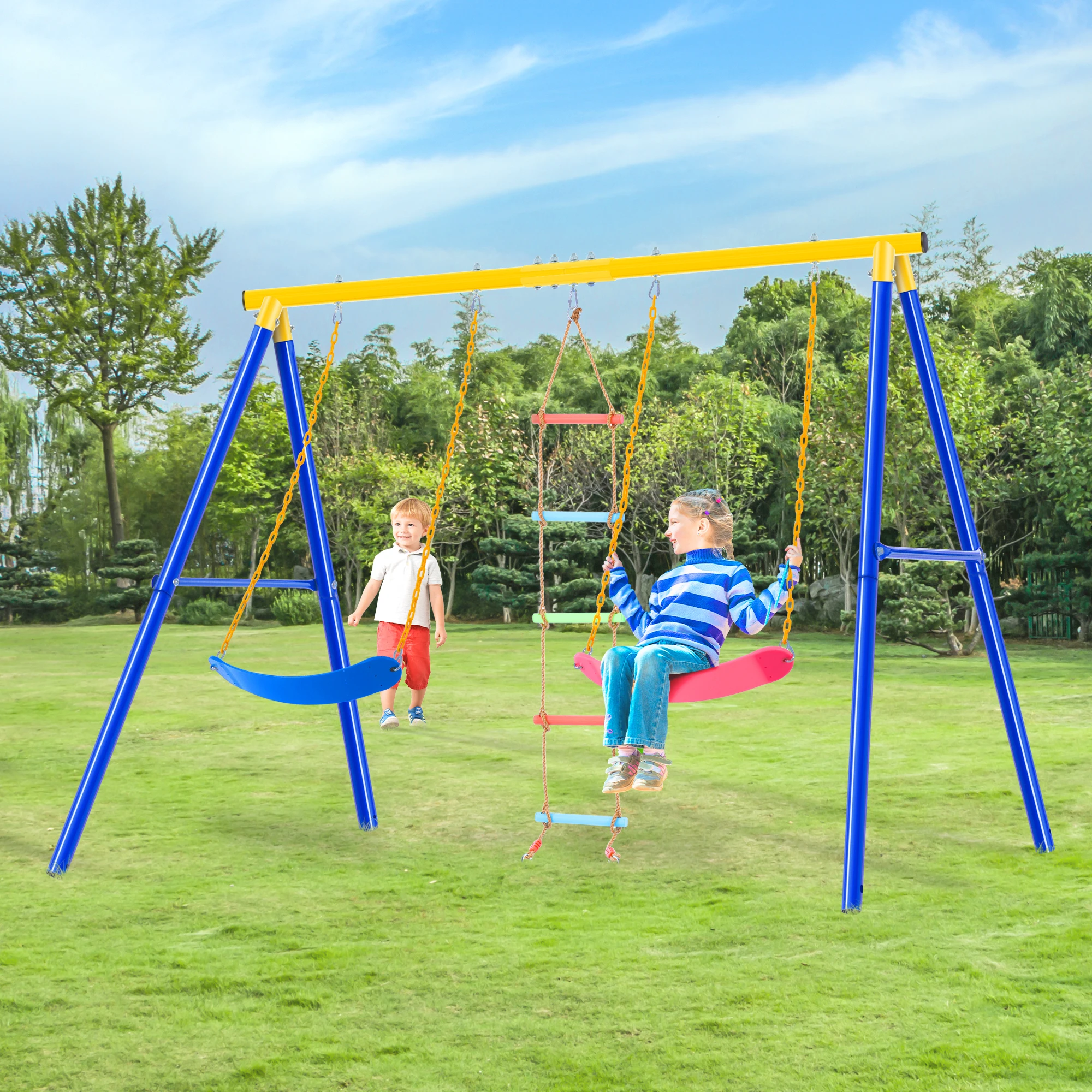 

outdoor baby swing chair playground children's plastic slide garden toys seat kids monkey bars set children child swings nest