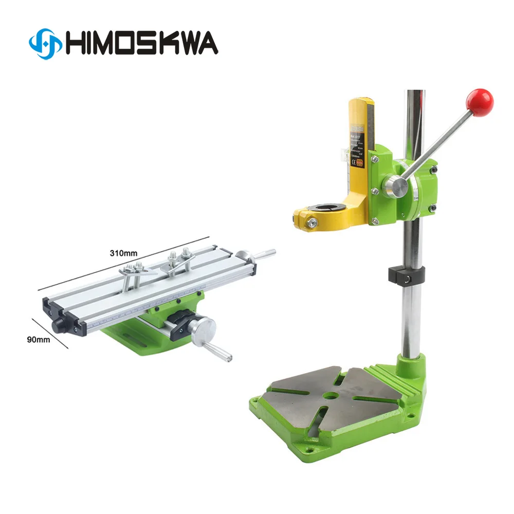  MARHD Soporte para taladro de presión, estable y preciso, mesa  de prensa de taladro giratorio de 0 a 90° en altura ajustable, taladro de  banco, operación simple para taladrar, cortar, moler (