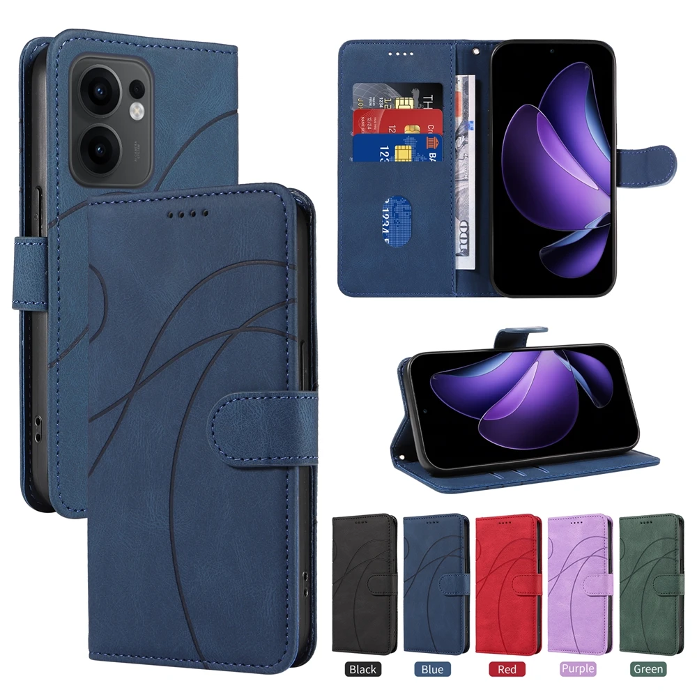 Magnetic Leather Wallet Flip Case for Smartphones – Curve Design
