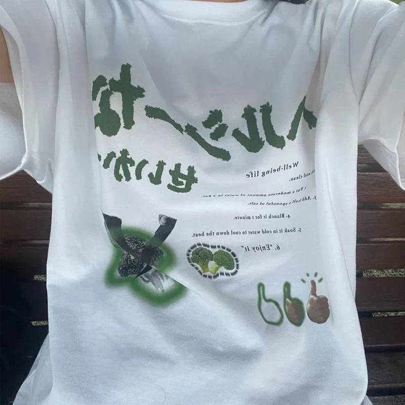 

Y2k Japanese Streetwear T-Shirts Female Oversized Harajuku Funny T Shirts Egirl Korean Fashion Graphic Tees Tops Women Clothing