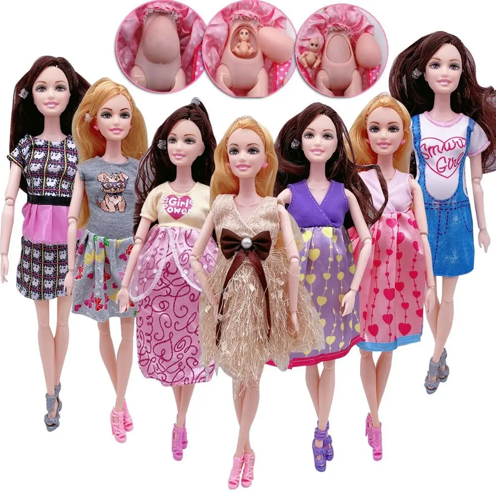 

Multifunctional Mom Doll Educational Pregnancy BJD Doll Big Belly Can Give Birth To Dolls Childrens Toys Dolls School Supplies