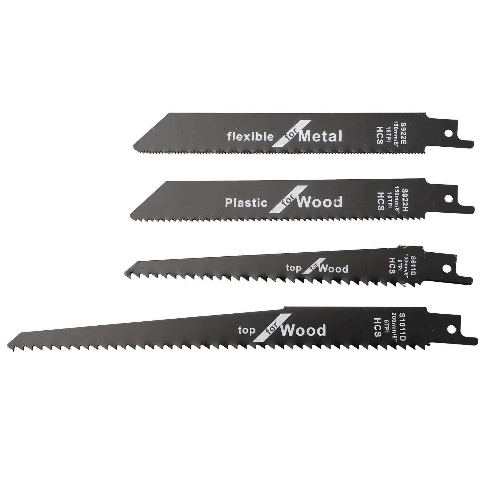 Description Picture 2 of item4pc Reciprocating Saw Blades High Carbon Steel Wood Pruning Saw Blades For Plastic Pipe Metal Cutting S922H/S922E/S611D/S1011D