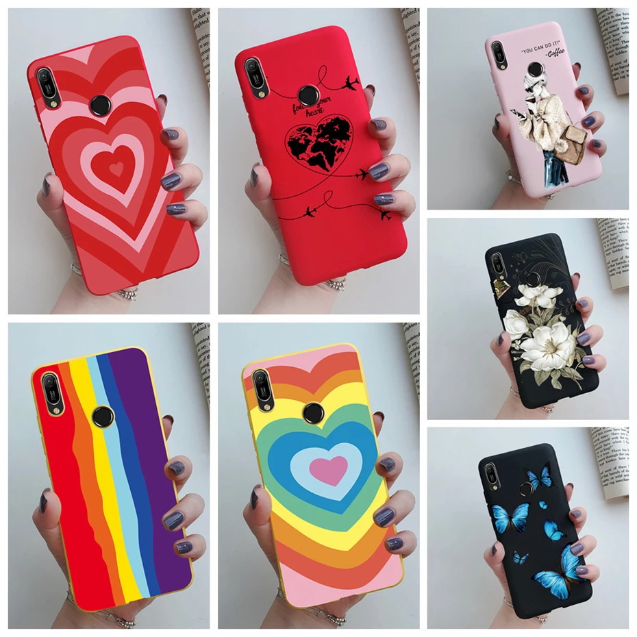 Per Huawei Y6 2019 Custodia Love Heart Cover Huawei Y6 2019 Mrd-Lx1 Custodia Morbida In Silicone Fundas Tpu Per Huawei Y 6 Y6 2019 Coque