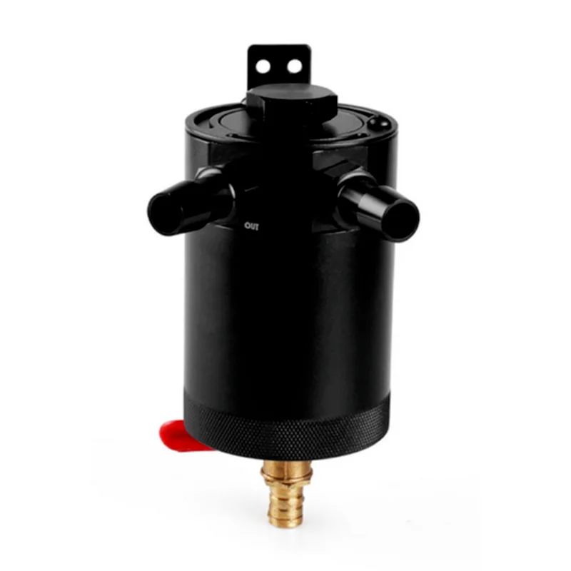 

Oil Catch Breather Can Reservoir Tank Aluminum Polish Baffled Valve For Car SUV