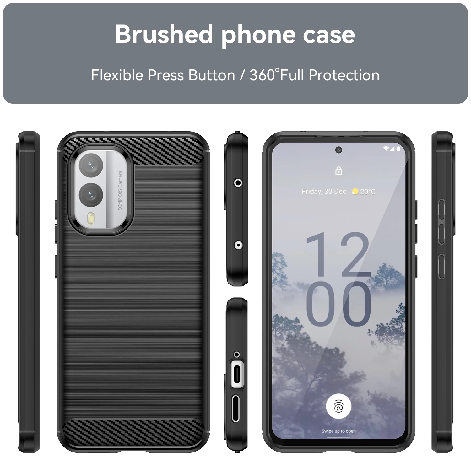 Luxury Shockproof Matte Silicone Back Cover - Soft Protective Phone Case