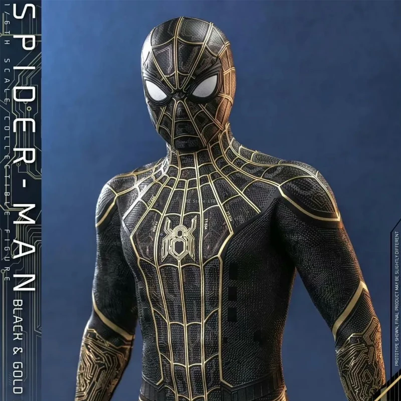 Marvel Spider-Man 3: No Way Home Black & Gold Spider-Man Suit Con Maschera 1:1 Tuta Personalizzata Fatta A Mano Halloween Cos Costume