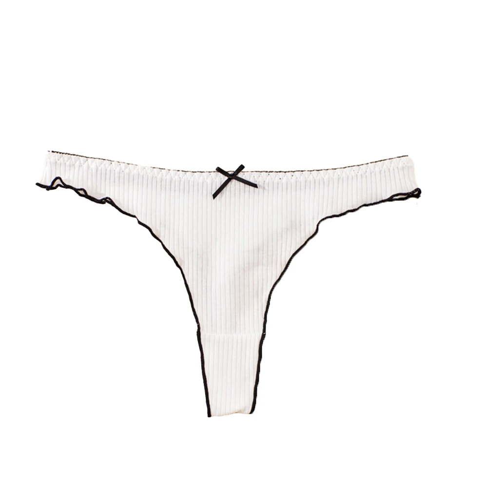 

Ladies Sexy Thong Briefs Pure Cotton Comfortable Soft T Back Underpants Bow Underwear Low Waist Panties Skin-friendly Knickers