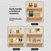 Solid Wood Storage Rack Bathroom No Drilling Washbasin Cosmetics Storage Rack Living Room Wall Mounted Decorative Rack Tray 3