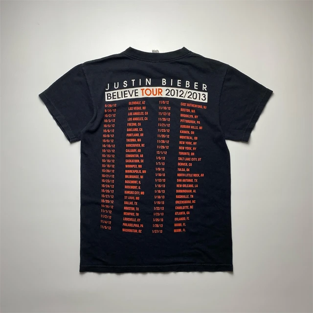希少 Justin Bieber Believe Tour 2012 Tシャツ 2012 JUSTIN BIEBER CONCERT T SHIRT MENS SMALL BELIEVE TOUR