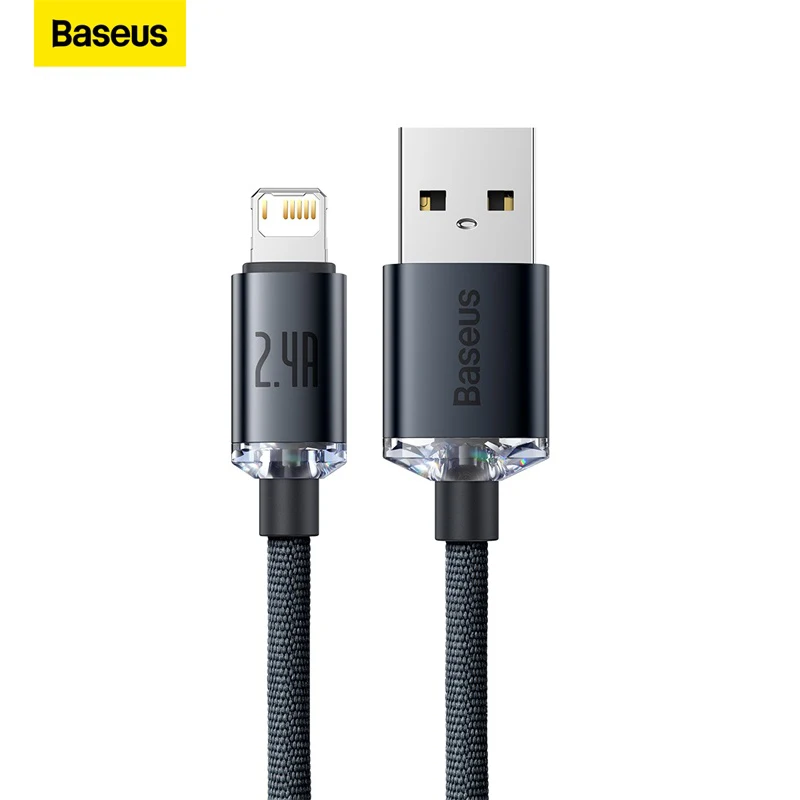Baseus-cabo de Carregamento Usb para Iphone 2.4a Cabos de Celular Carregador para Iphone 12 13 11 Pro Max x xr xs Ipad