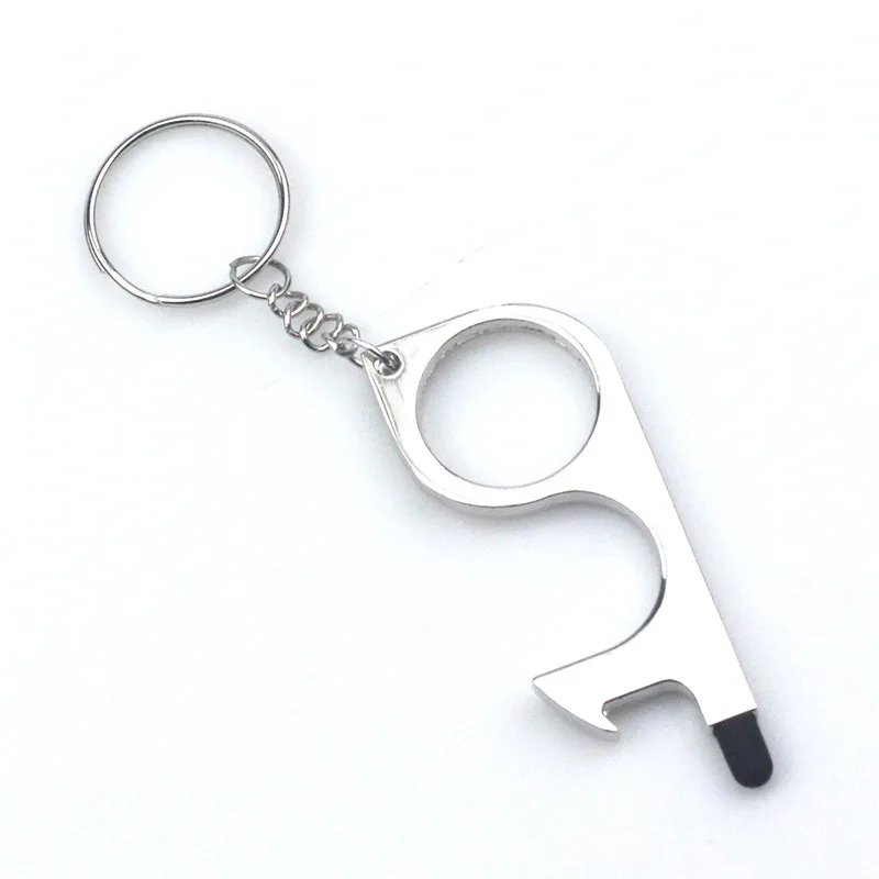 Multifunctional Hand Tool Edc metal Keychain Door Opener No Touch