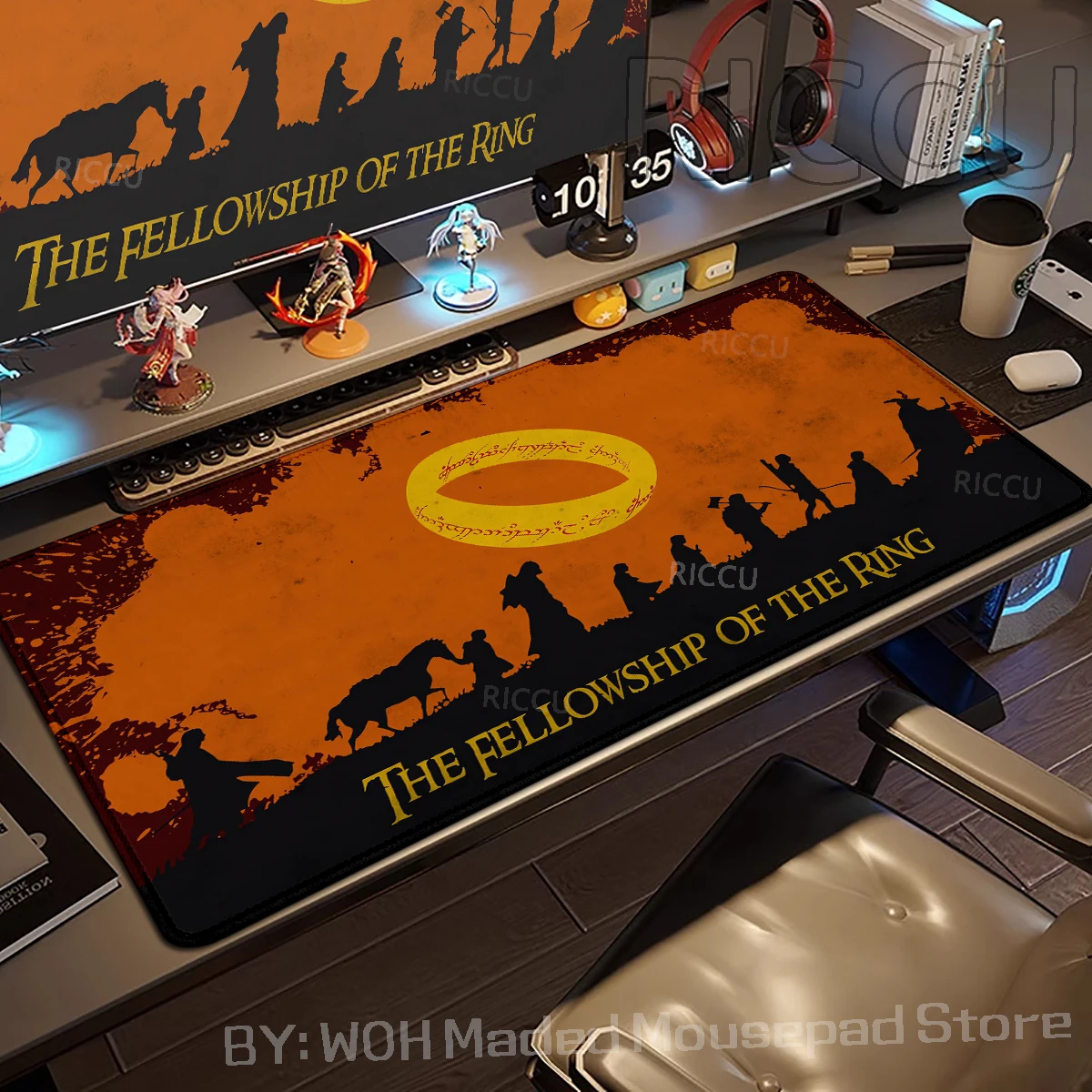Laptop-Gaming, große Tischmatte, 900 x 400 Tastatur, L-Lord The of the Rings, Anime-Spiel, Mauspad, XXL, Büro, weiches Mauspad, Teppich, Spielmatte