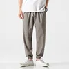 2024 Japanese Slacks Plus Size Chinese Style Bloomers Men's Linen Pants Men's Cotton Linen Pant Learm Pants Leggings 3