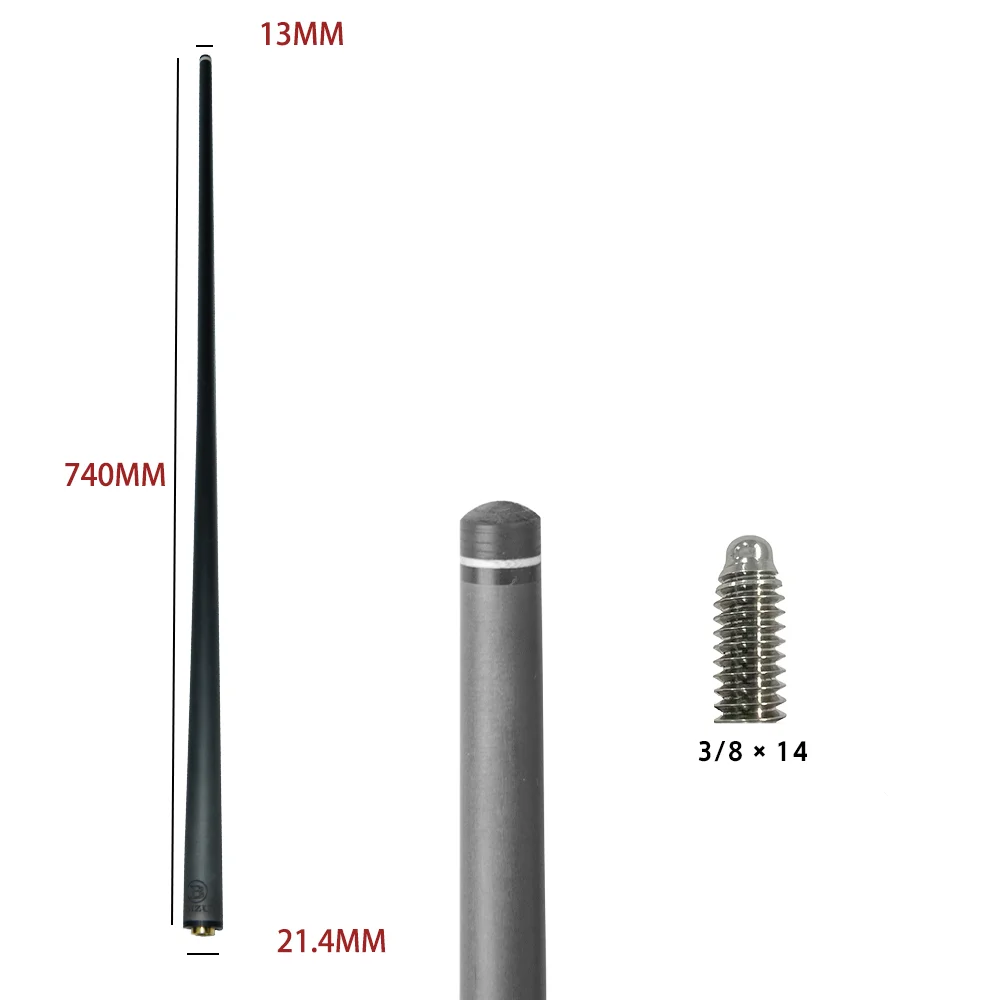 ビリヤード　カーボンシャフト　先13mm BIZU 13mm カーボン プールビリヤード キューシャフト ブラック