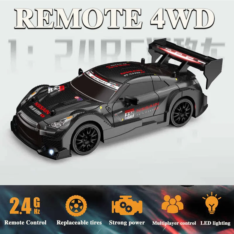 1:24 Mini 4WD RC Drift Car Remote Control GTRPRO Model 4x4 Racing RTR Radio Truck With LED Vehicle For Childrens Toys Gifts rc car