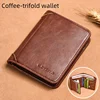 Classic Vintage Wallet Men Short Card Holder Wallet Multifunctional Vertical Tri-fold Wallet Thin Driver's License Storage Bag 1