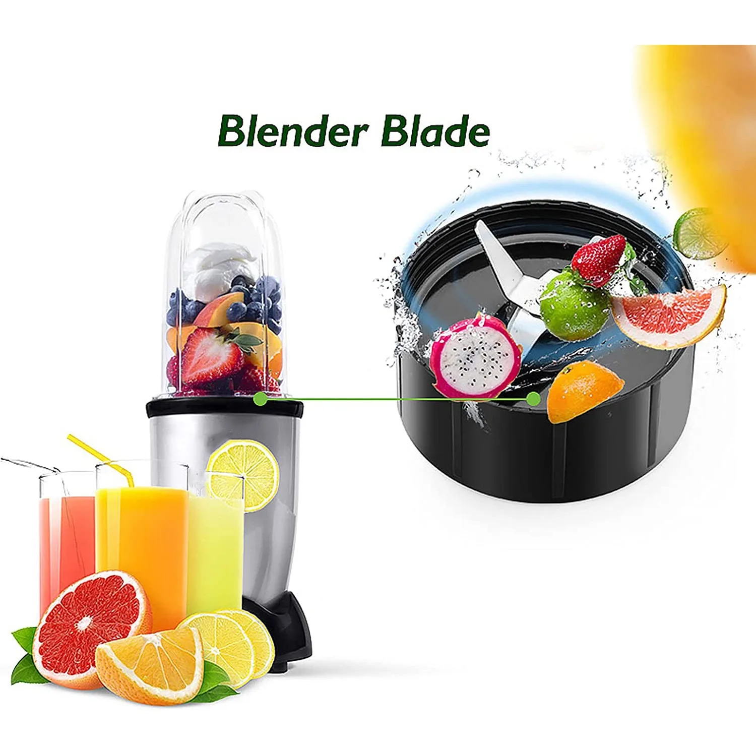 

Replacement Parts Cross Blade & Flat Blade Food Processor Blade for 250W Magic MB1001 Blender Accessories