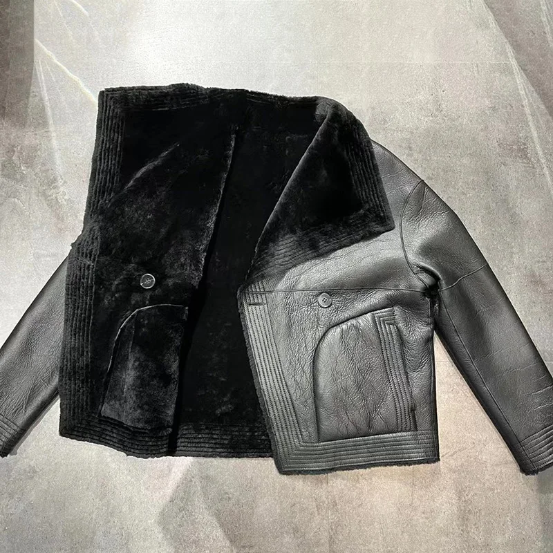 Lady Winter Jackets Genuine Sheepskin Shearling Jackets Women Double Face Leather Coats Wool Natural Leather