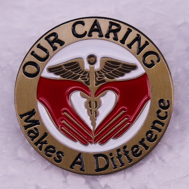 OurCaringMakeADifferenceBadgeBroochesCaduceusLogoBadgeNurse