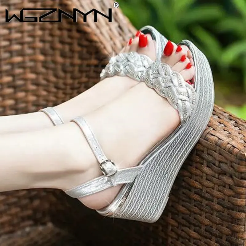 

Wedges Sandals Women Casual Ladies Shoes Fashion Heeled Sandals Woman Summer Solid Color Platform Shoe Antiskid Zapatos Mujer