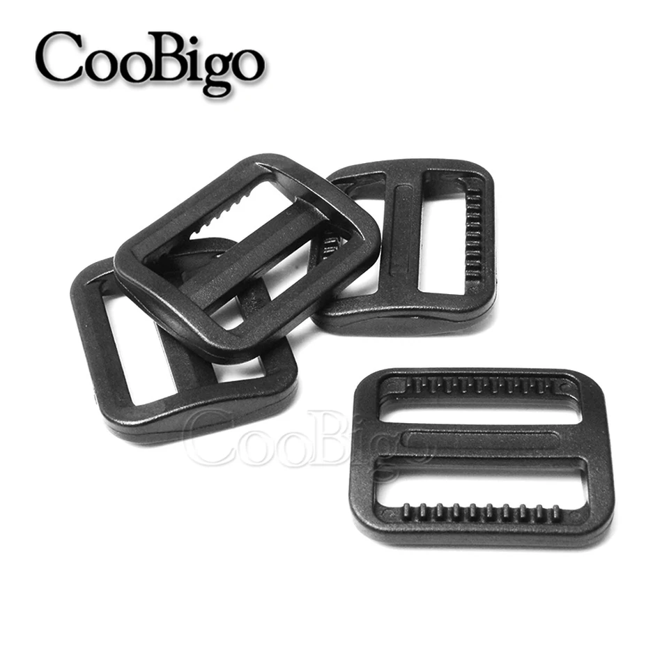 Plastic Tri-Glide Buckles For Straps – 1\" Heavy-Duty Adjuster Sliders For Backpacks, Bags, Dog Collars & Gear Repair (4 Pack)