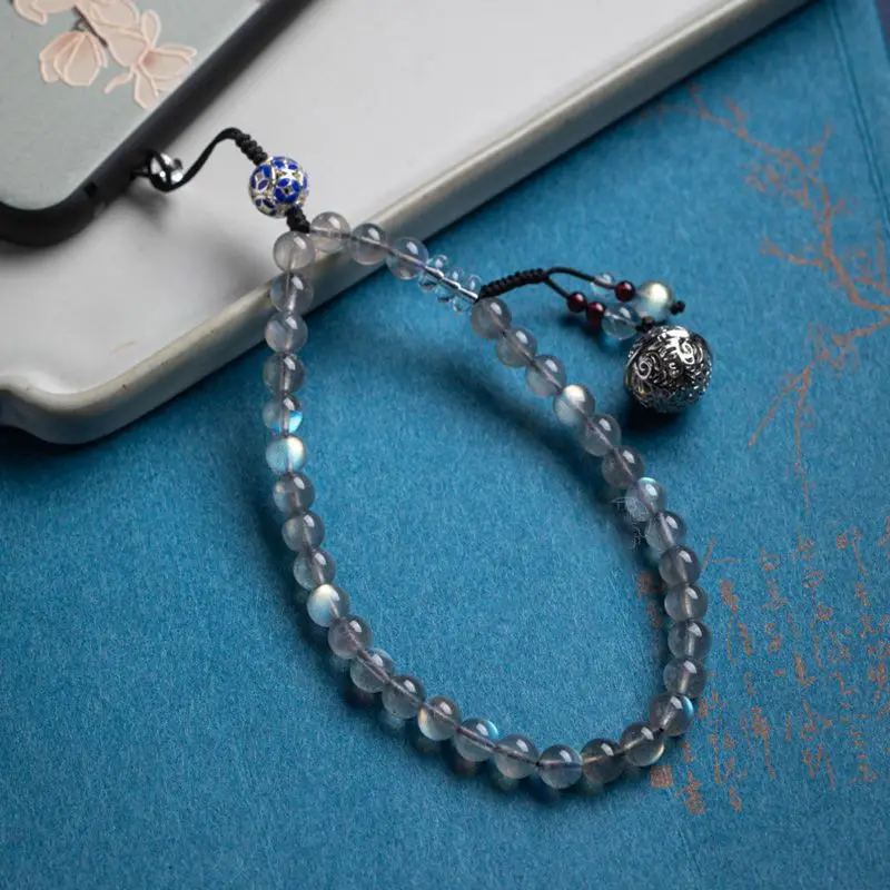 

Moonlight stone mobile phone pendant short sleeve wrist rope pendant women's Chinese style handmade jewelry pendant