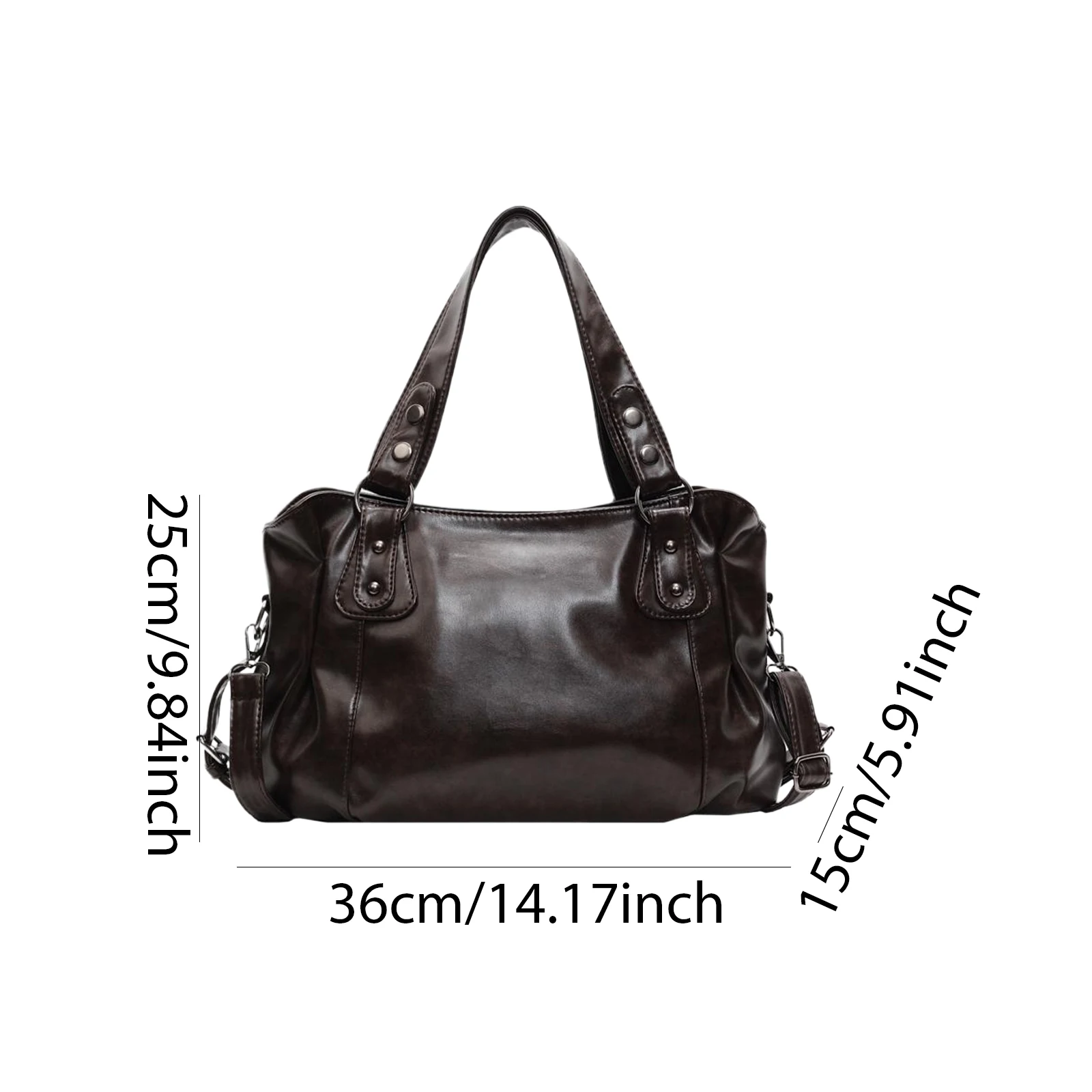 Retro PU Leather Tote Handbag Large Capacity Hobo Shoulder Bag Casual Messenger Bag Travel Crossbody Bags Large Top-Handle Bags