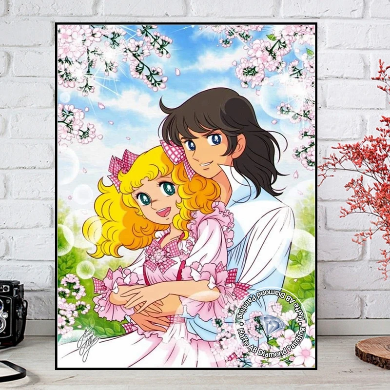 Diamond Painting 5d Japanese Anime Candy Beauty Cartoon Flower Girl AB Drill Mosaic Cross Stitch Handcraft Gift Home Decor