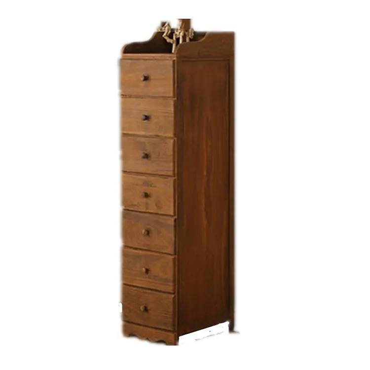 

Bedroom Gap Storage Cabinet Retro Corner Cabinet Solid Wood Mini Multi-Functional Nine-Drawer Cabinet decoration Furniture