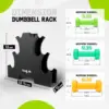 Coated Dumbbell Hand Weight Sets Multiple Weight Options with Rack Anti roll Anti Slip Hexagon Shape 3-5-8lb