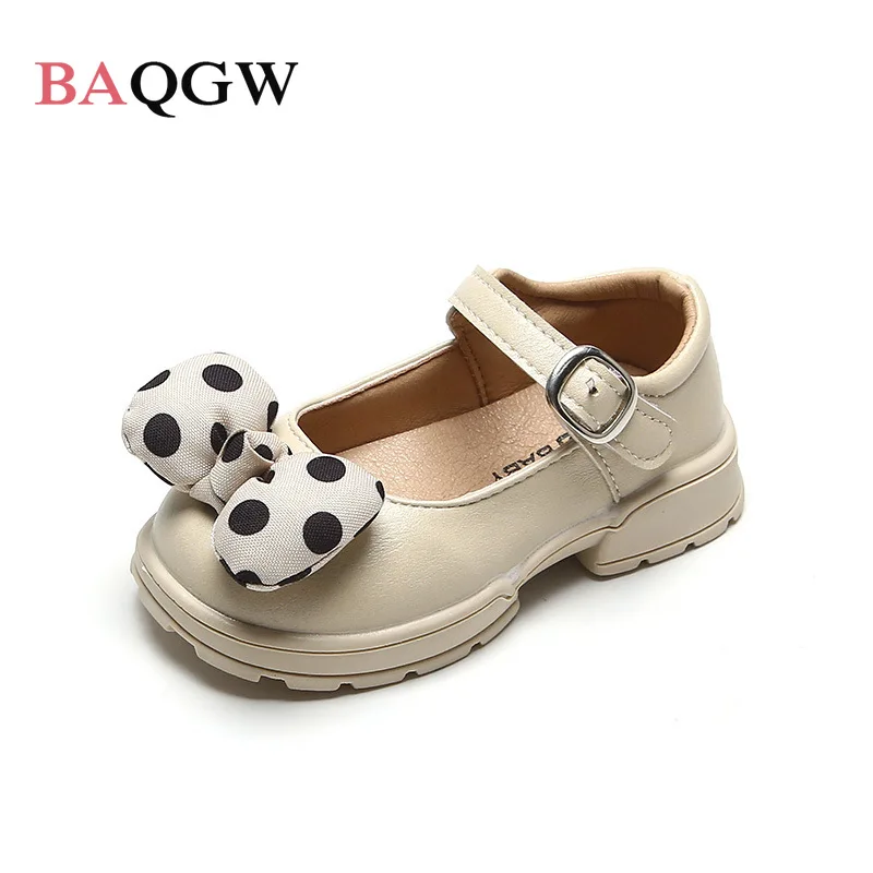 

Туфли детские кожаные водонепроницаемые, в горошек, Бабочка, модная обувь для школьников и выступлений, размеры 21-30, осень