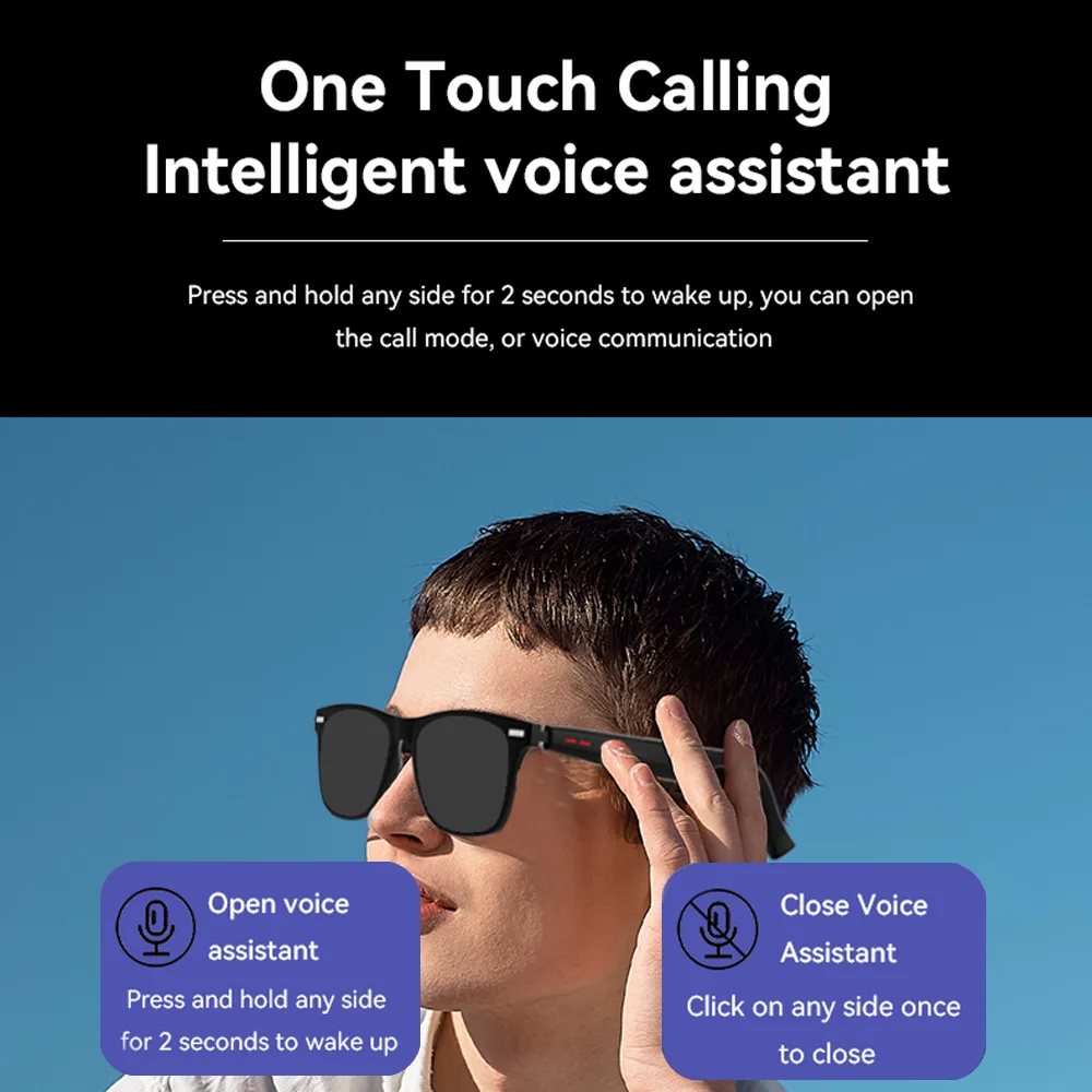 New Smart Glasses Wireless Bluetooth Hands-Free Calling Music Headphones With Microphone Motion Speaker Glasses Wireless Stereo