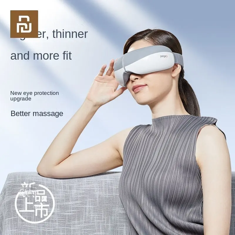 

New 2022 Youpin Pangao Smart Eye Massager Air Pressure Heating Massages Foldable One-button Operation Bluetooth Eye Mask 5 Mode