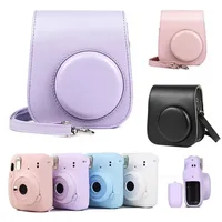 For Fujifilm Film Camera Bag for Instax Mini 11 9 8 Camera Case PU Leather Soft Silicone Cover Bag with Shoulder Strap - Image 2